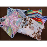 7 inch Reusable Cloth winged ULTRATHIN Pantyliner - Peacock Feathers Quilter's Cotton Top