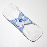 All Organic 7 inch Reusable Cloth winged ULTRATHIN Pantyliner - Snails Cotton Flannel Top