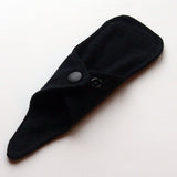 ULTRATHIN Reusable Cloth Pad 7 inch Adjustable Thong liner - Solid Black - Cotton flannel top