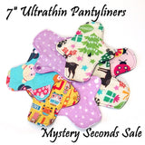 Mystery Seconds - one (1) seconds quality 7 inch Reusable Cloth winged ULTRATHIN Pantyliner