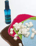 Cloth wipe bit solution cubes - your choice of scent and dyed/undyed soap bits - natural, vegan, phthlatate and detergent free - 2 ounces