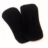 Reusable Cloth ULTRATHIN lay-in wingless pantyliners - Set of 2 solid BLACK cotton flannel