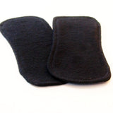 Reusable Cloth ULTRATHIN lay-in wingless pantyliners - Set of 2 solid BLACK cotton flannel