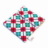 Cloth Menstrual Pad Wrapper - waterproof PUL lining and quilter's cotton outer - 4.5 x 4.5 inches - Christmas Plaid