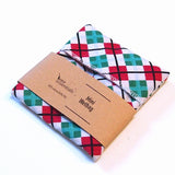 Cloth Menstrual Pad Wrapper - waterproof PUL lining and quilter's cotton outer - 4.5 x 4.5 inches - Christmas Plaid