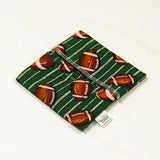 Cloth Menstrual Pad Wrapper - waterproof PUL lining and quilter's cotton outer - 4.5 x 4.5 inches - Green Batik