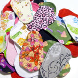 Reusable Cloth ULTRATHIN lay-in wingless pantyliners - Assorted set of 5 in Cotton Flannel
