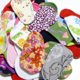 Reusable Cloth ULTRATHIN lay-in wingless pantyliners - Assorted set of 5 in Cotton Flannel