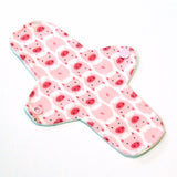 Organic Cotton Reusable Cloth Pantyliner - ULTRATHIN - 8 inch - Pigs - Organic Cotton Flannel top