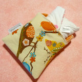 Cloth Menstrual Pad Wrapper - waterproof PUL lining and quilter's cotton outer - 4.5 x 4.5 inches - Green Batik