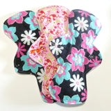 MADE TO ORDER - Reusable Cloth Menstrual pads- set of three 11 inch pads - choose your fabric and absorbency
