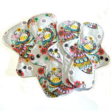 MADE TO ORDER - Starter Set - Reusable Cloth Menstrual pads- set of four - two 11 inch and two 9 inch- choose your fabric and absorbency