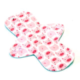 ORGANIC Reusable Cloth Menstrual pad- 8 inch LIGHT flow pantyliner-bamboo/organic cotton core- PUL - organic cotton flannel in Pigs