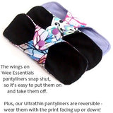 Reusable Cloth Pantyliner - ULTRATHIN - 9 inch - Outer Space - Cotton Flannel top