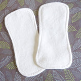 Reusable Cloth ULTRATHIN lay-in wingless pantyliners - Set of 2 - 2 Layers of unbleached ORGANIC cotton flannel
