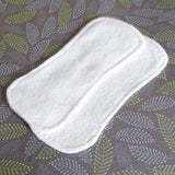 Reusable Cloth ULTRATHIN lay-in wingless pantyliners - Set of 2 - 2 Layers of unbleached ORGANIC cotton flannel