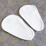 Reusable Cloth ULTRATHIN lay-in wingless pantyliners - Set of 2 - made with 2 Layers of unbleached ORGANIC cotton flannel