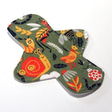8" Reusable Cloth Pad - Bamboo Fleece Core, Bugs Print - moderate flow