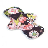 9 inch MODERATE/REGULAR flow Reusable Cloth Menstrual pad - white fleece water barrier - quilter's cotton top