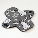 6" Reusable Cloth winged ULTRATHIN Pantyliner - Moose -Cotton flannel top