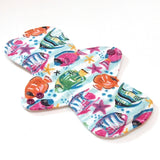 9 inch Reusable Cloth Menstrual pad - HEAVY flow - PUL - quilter's cotton top - Tropical Fish
