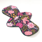 11" MODERATE Flow - Reusable cloth menstrual pad - Windpro - Quilter's Cotton Top in Pink Floral