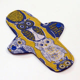 Reusable Cloth winged ULTRATHIN Pantyliner - 8 Inch in "Retro Owls" - Quilter's Cotton top, flannel core