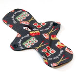 Reusable Cloth Pantyliner - ULTRATHIN - 9 inch - This is how we roll sushi - Cotton Flannel top