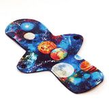 Reusable Cloth Pantyliner - ULTRATHIN - 9 inch - Outer Space - Cotton Flannel top