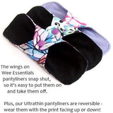 ORGANIC Reusable Cloth winged ULTRATHIN Pantyliner - 6 Inch Organic Cotton flannel top - Blue Snails