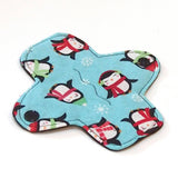 6" Reusable Cloth winged ULTRATHIN Pantyliner - Chilly Penguins -Quilter's Cotton top