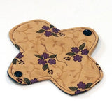 6" Reusable Cloth winged ULTRATHIN Pantyliner - Purple Floral -Quilter's Cotton top