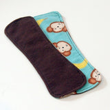 Reusable Cloth ULTRATHIN lay-in wingless pantyliners - 8" Monkey