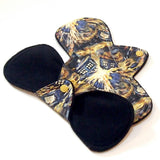 Set of 2 - Reusable 9 inch cloth menstrual pads - regular and heavy - Windpro - quilter's cotton tops - Exploding Tardis