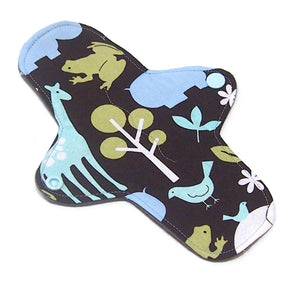 8 inch Reusable Cloth winged ULTRATHIN Pantyliner - Zoo Quilter's Cotton Top