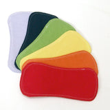 5.5" Contoured Wingless Ultrathin Pantyliners - set of 6 - rainbow solid cotton flannel