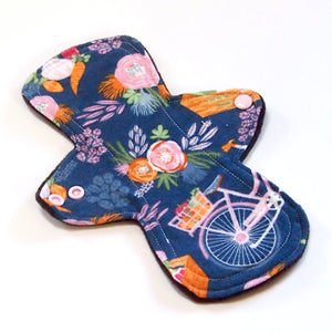 9" Light Flow Cloth Menstrual Pad -  Windpro  - Cotton Flannel - Bike Ride