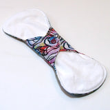 11" Moderate Flow Cloth Menstrual Pad -  PUL  - Cotton Flannel - Stained Glass