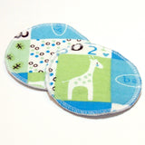 4.5" Reusable Cloth Nursing Pad Set in Bamboo/Organic Cotton with heavy fleece in Cotton Flannel - Baby Boy Quilt