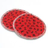 4.5" Reusable Cloth Nursing Pad Set in Bamboo/Organic Cotton with heavy fleece in Quilter's Cotton - Red Asian Script