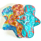 MADE TO ORDER - Reusable Cloth Menstrual pads- set of three 8 inch pads - choose your fabric and absorbency